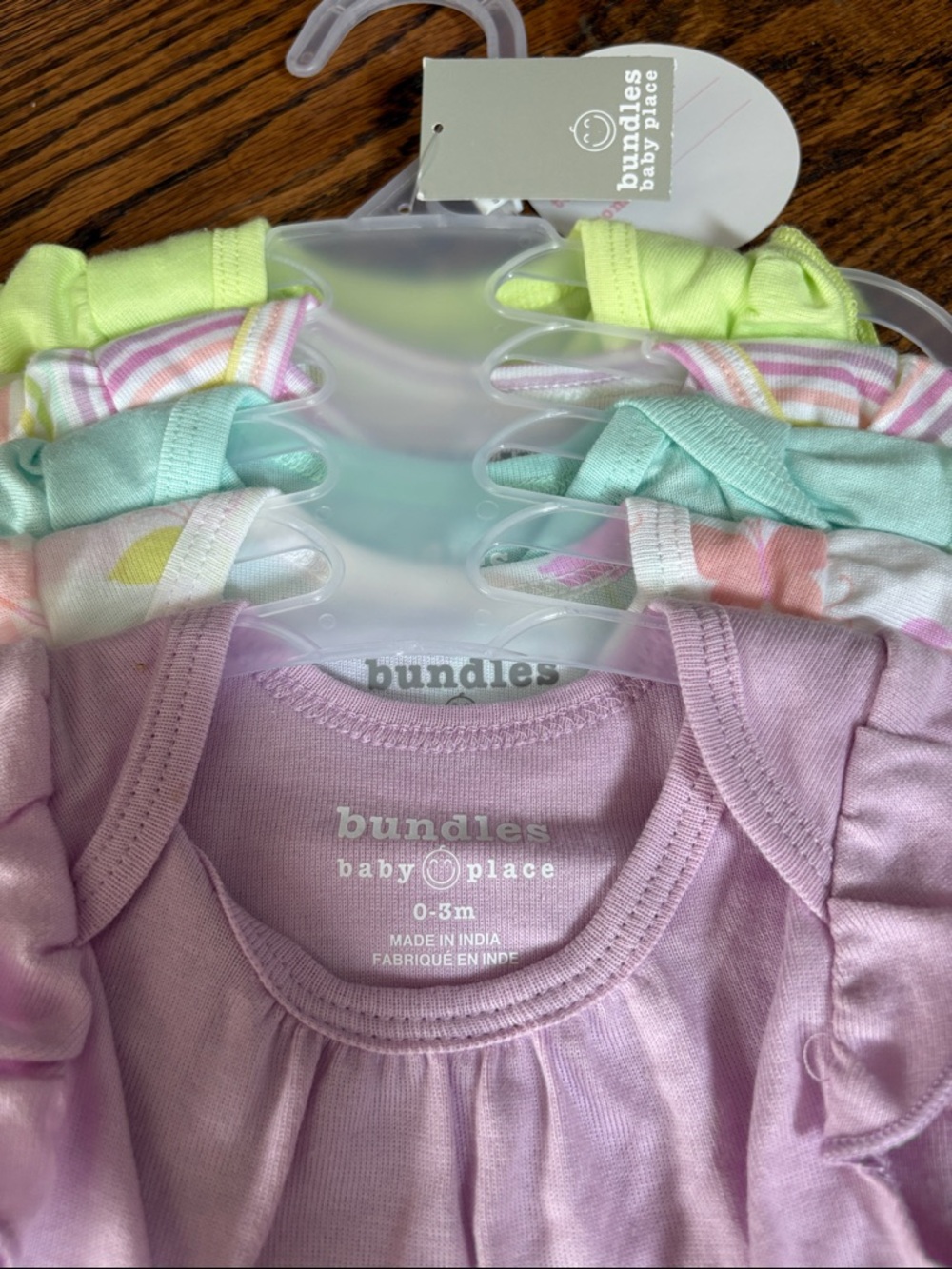 NWT 5 Pack of Pastel Baby Onesies - Pink, Mint, Lime